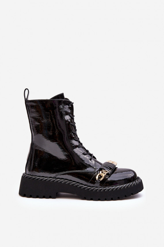   Laque massiivsed saapad kaunistustega mustad S.Barski MR870-67