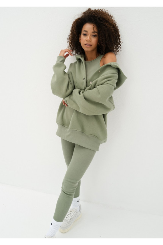 Raven - roheline värv oversize kampsun