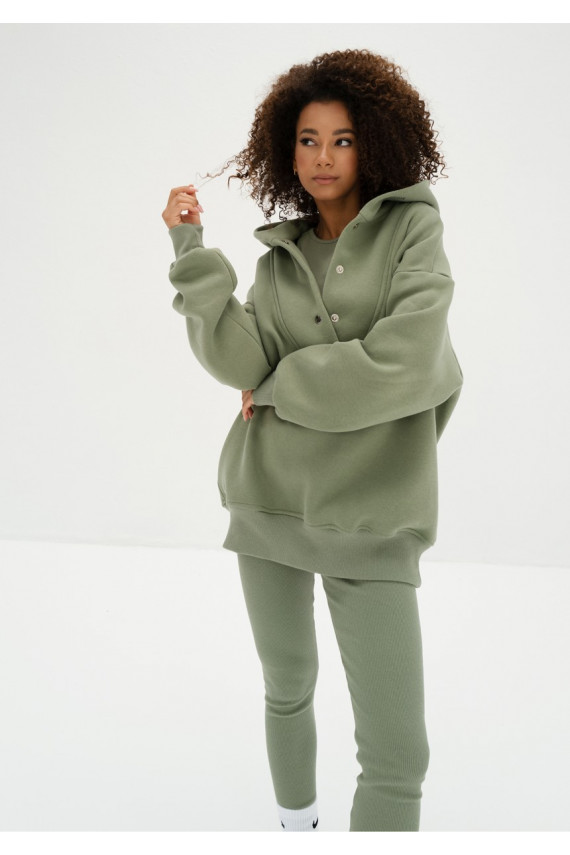 Raven - roheline värv oversize kampsun