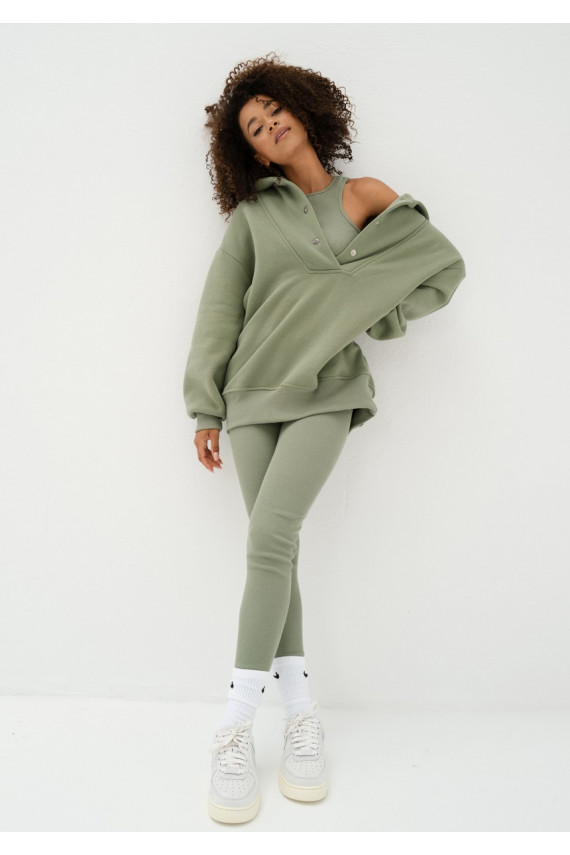 Raven - roheline värv oversize kampsun