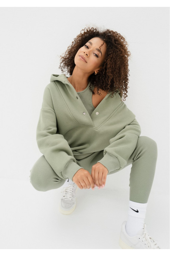 Raven - roheline värv oversize kampsun