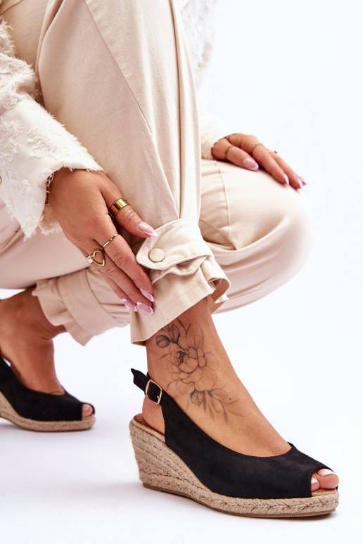 Seemisnahksed platvormkingad mustad Elsie