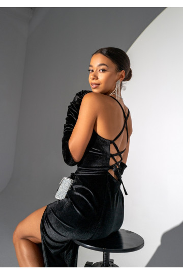 Seona - Black maxi strap dress 2