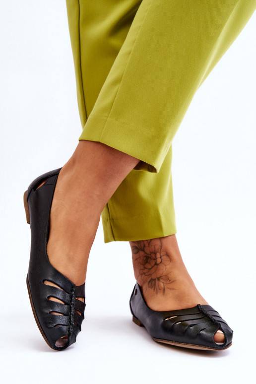 Mugavad naturaalsest nahast baleriinad   mustad Luka