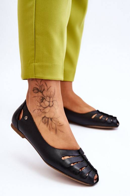 Mugavad naturaalsest nahast baleriinad   mustad Luka