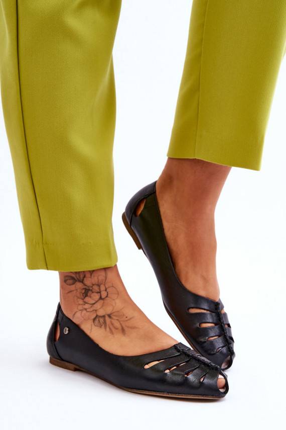 Mugavad naturaalsest nahast baleriinad   mustad Luka