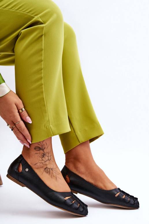 Mugavad naturaalsest nahast baleriinad   mustad Luka