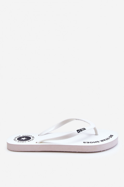 Mugavad sussid moodsad varbavahe-sandaalid Big Star LL274795 valget värvi