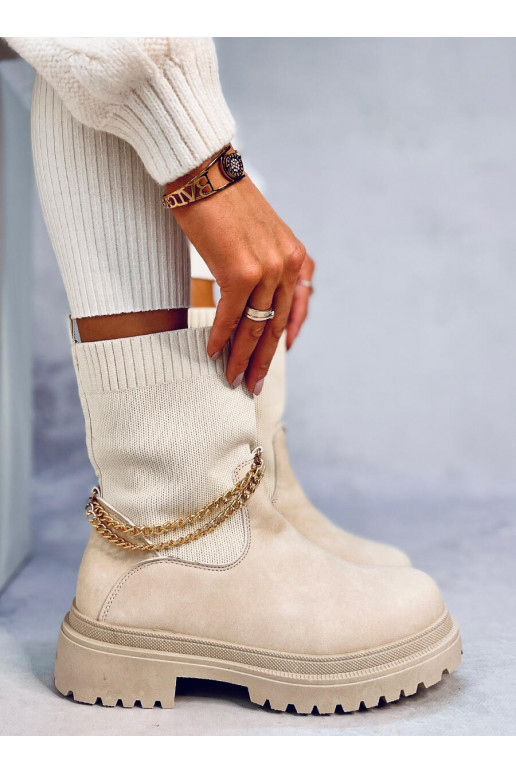 Elastse pealsega saapad JESSE BEIGE Elastse pealsega saapad JESSE BEIGE