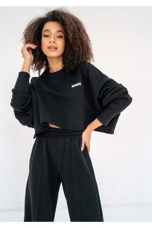 Shore Crop - Black crop oversize sweatshirt