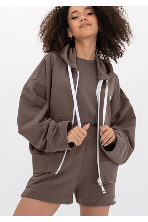 Bane - Savannah tan oversize zipped hoodie