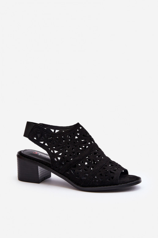  Elegantsed kõrge kontsaga sandaalid mustad Serapina