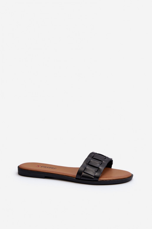   Klassikalise mudeli lamedad sandaalid mustad Namrita