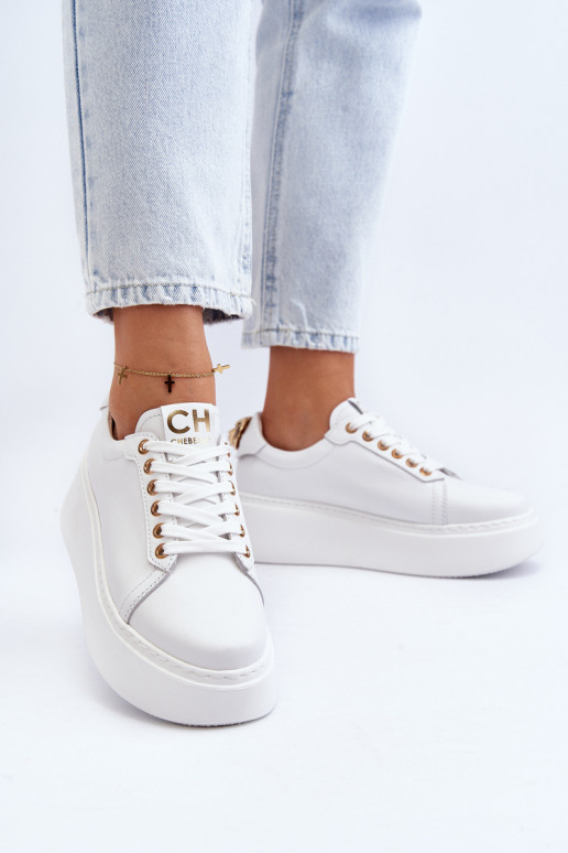     Sneakers tüüpi jalanõud platvormiga CheBello 4367 valget värvi