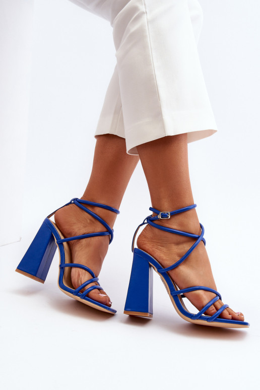 Moekad Elegantsed kõrge kontsaga sandaalid Sinist värvi Josette