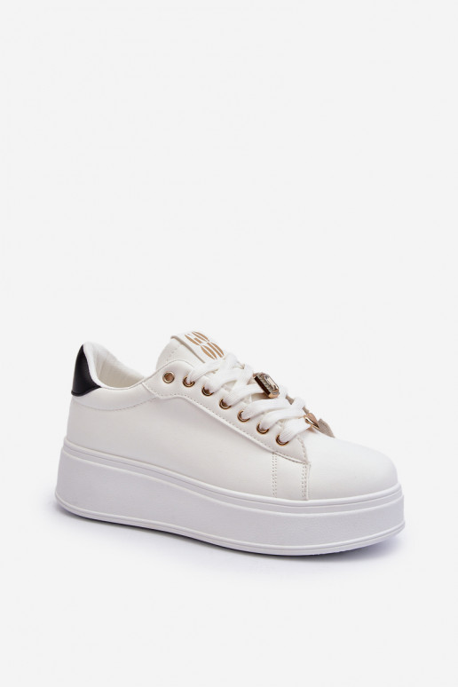 Sneakers tüüpi jalanõud   platvormiga  valget värvi Herbisa