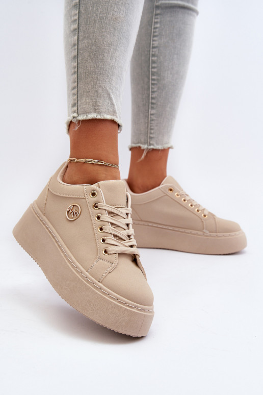  Sneakers tüüpi jalanõud   platvormiga beeži värvi Telirra
