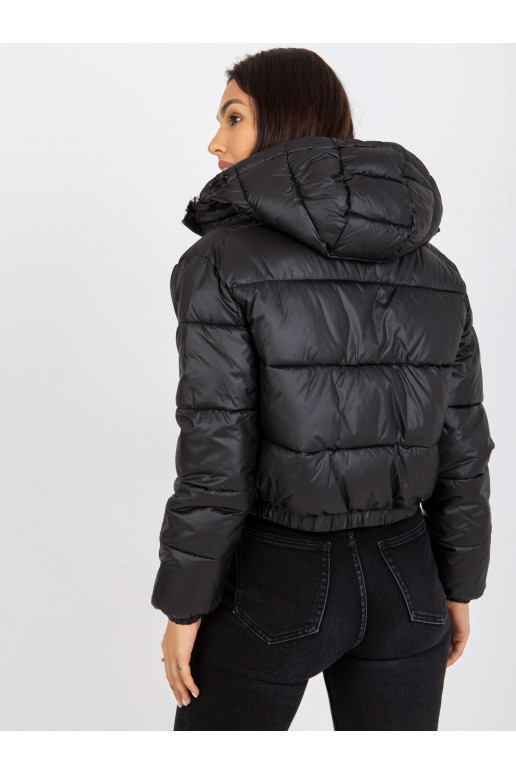 Must kahepoolne sebra tepitud jope