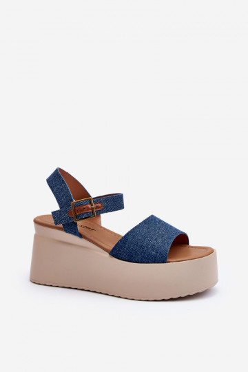 Denim platvormiga sandaalid sinine värv Geferia 2