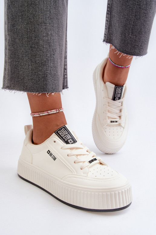 Sneakers tüüpi jalanõud   platvormiga Big Star NN274254 valget värvi