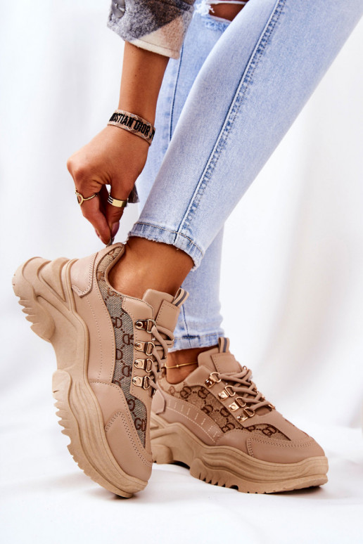 Sportliku stiiliga jalanõud platvormiga beeži värvi Flynn