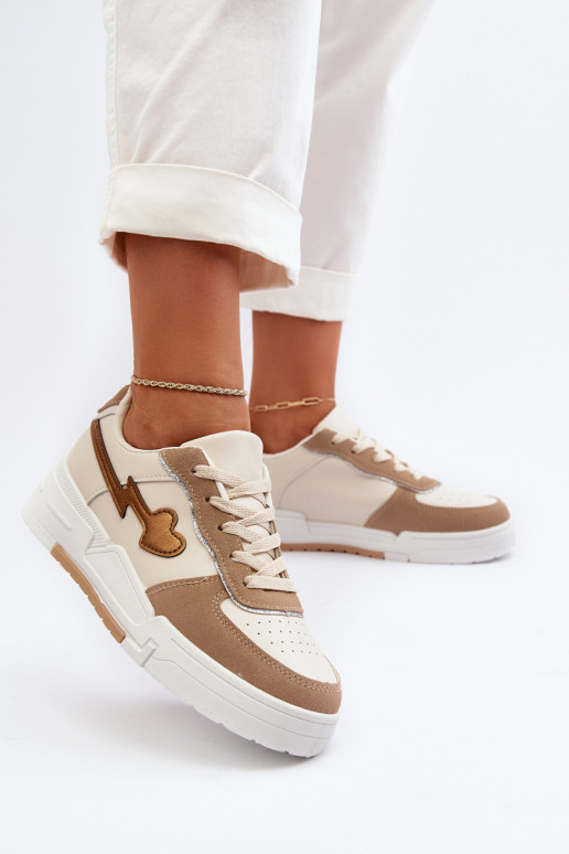 Sneakers tüüpi jalanõud   platvormiga beeži värvi Zeparine