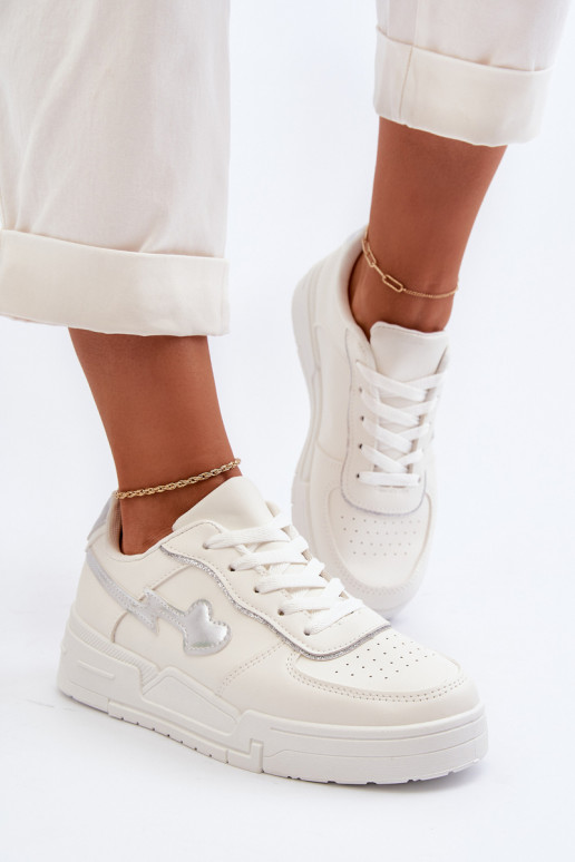 Sneakers tüüpi jalanõud   platvormiga valget värvi Zeparine