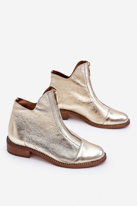 Zazoo 2785   Naiste poolsaapad tõmblukuga Kuldset värvi