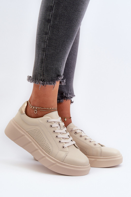     Sneakers tüüpi jalanõud platvormiga beeži värvi Gatira