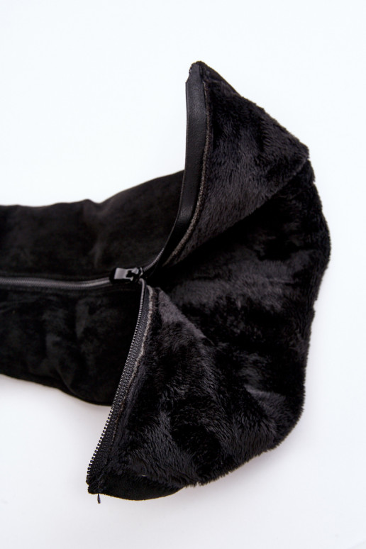 naiste pika säärega saapad seemisnakhsed platvormiga S.Barski HY53-8 mustad