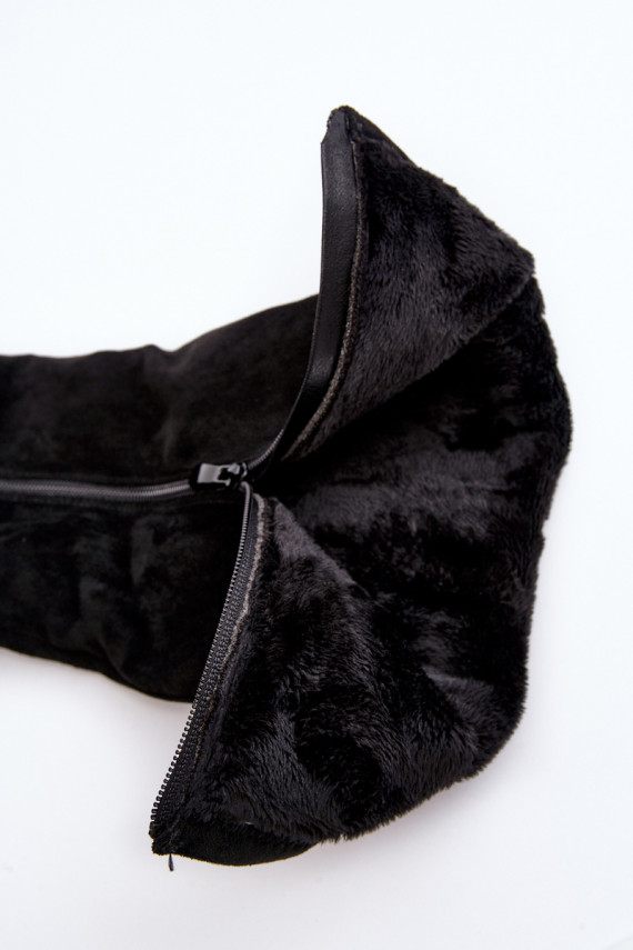 naiste pika säärega saapad seemisnakhsed platvormiga S.Barski HY53-8 mustad