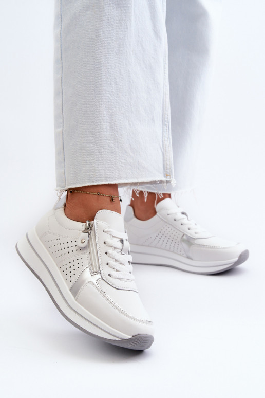     Sneakers tüüpi jalanõud platvormiga valget värvi Ligustra