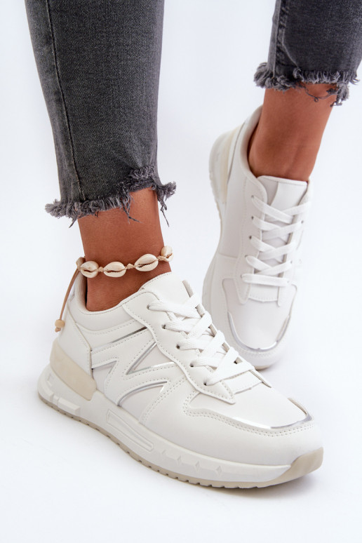 Sneakers tüüpi jalanõud   eko-nahast valget värvi Kaimans