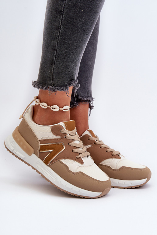 Sneakers tüüpi jalanõud   eko-nahast pruunid värvi Vinelli