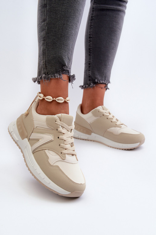 Sneakers tüüpi jalanõud   eko-nahast beeži värvi Vinelli