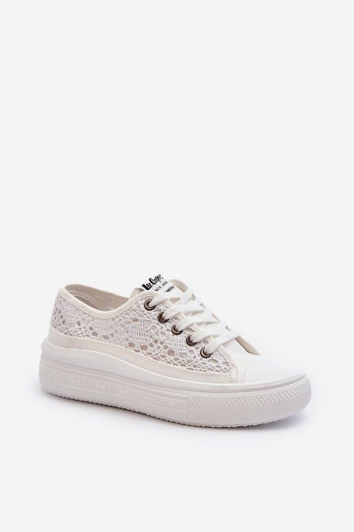 Pitsilised naiste saapad Lee Cooper valget värvi