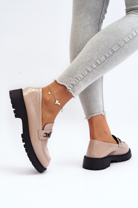 Mokassiinid Laque   laiade nööridega beeži värvi Ezoma