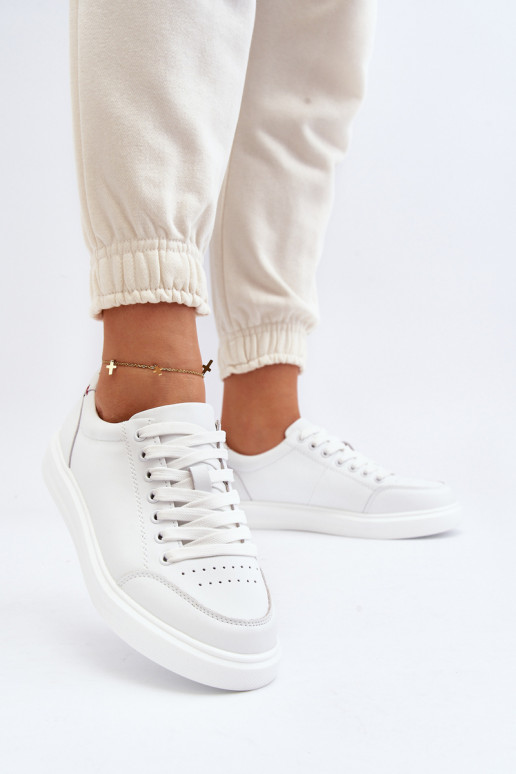   Sneakers tüüpi jalanõud Naturaalsest nahast valget värvi Dimpna