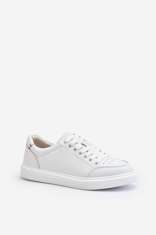 Sneakers tüüpi jalanõud Naturaalsest nahast valget värvi Dimpna
