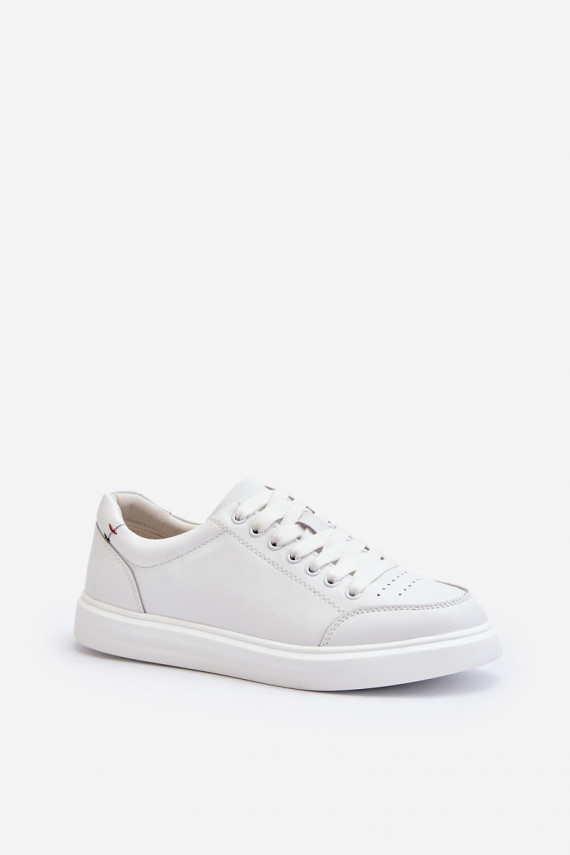 Sneakers tüüpi jalanõud Naturaalsest nahast valget värvi Dimpna
