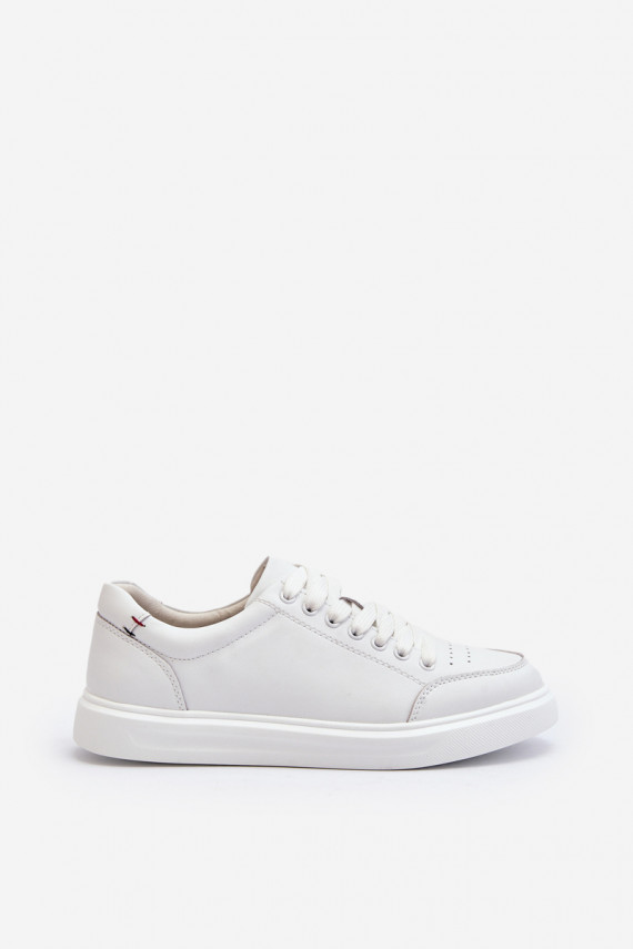 Sneakers tüüpi jalanõud Naturaalsest nahast valget värvi Dimpna