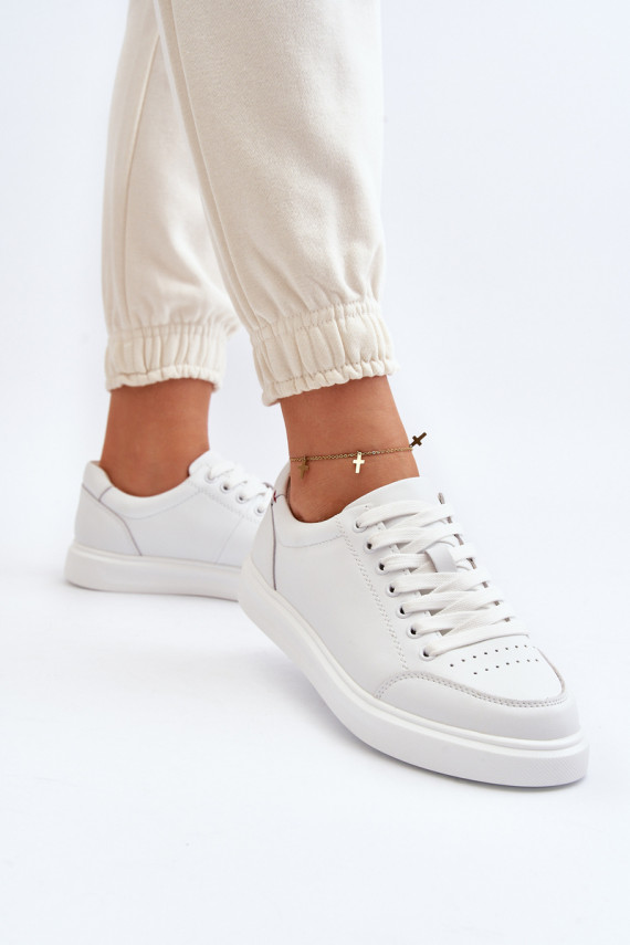 Sneakers tüüpi jalanõud Naturaalsest nahast valget värvi Dimpna