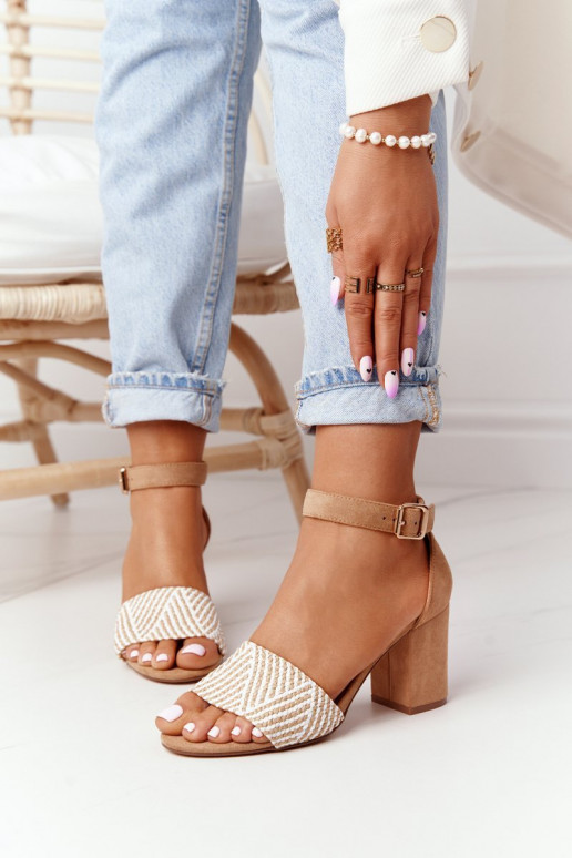 sandaalid  kõrge jämeda kontsaga Pruunid värvi Honeymoon