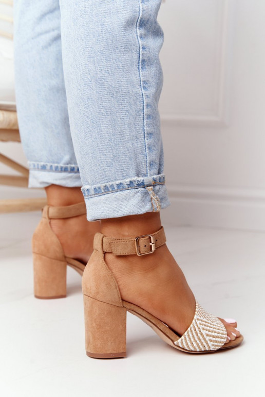 sandaalid  kõrge jämeda kontsaga Pruunid värvi Honeymoon