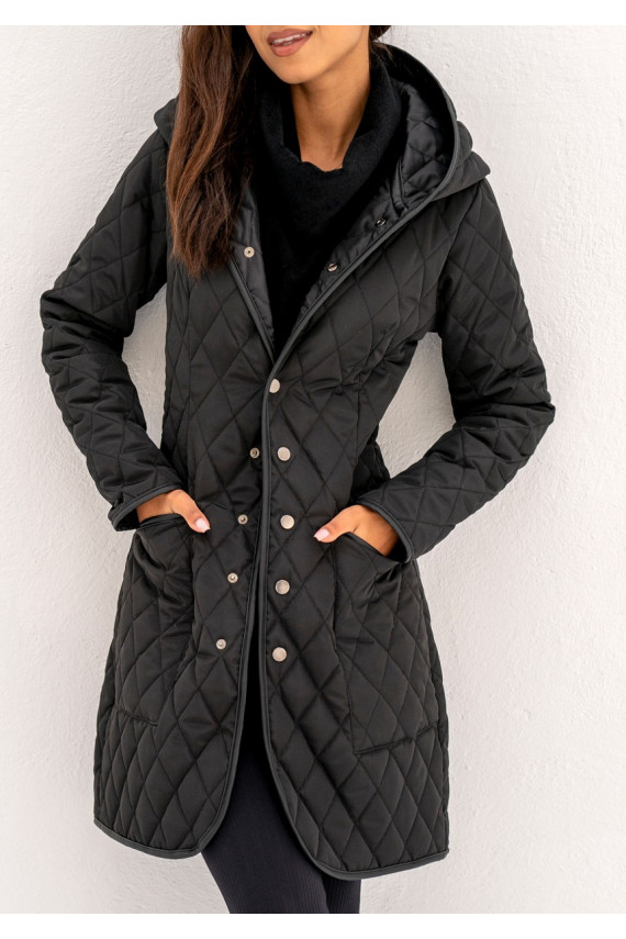 Must nööpidega jope