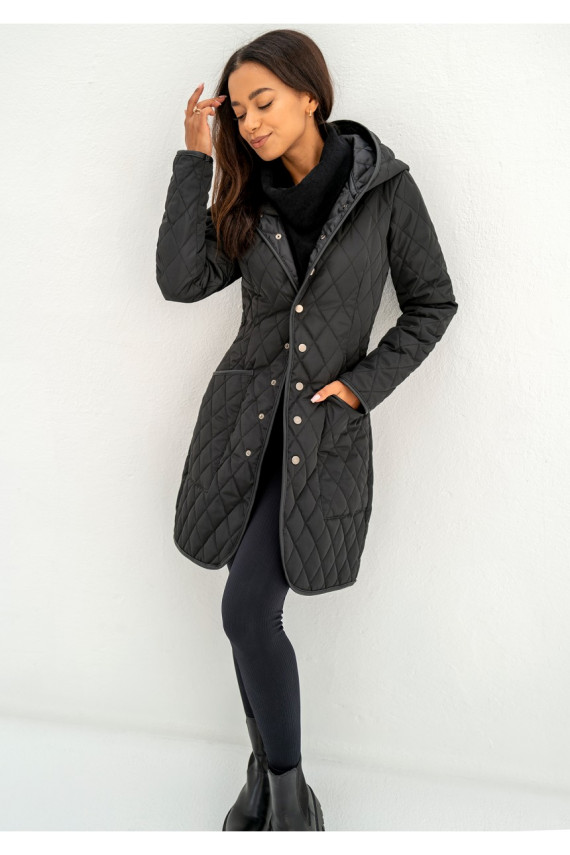 Must nööpidega jope