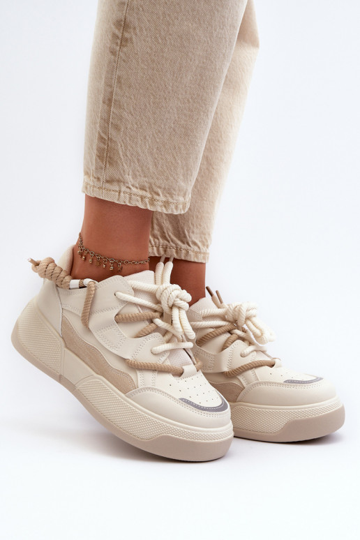 Sneakers tüüpi jalanõud   platvormiga beeži värvi Moariella