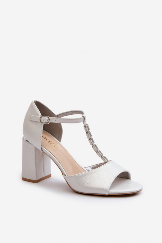 Elegantsed kõrged kontsad säravate kristallidega Hõbedat värvi Aniya