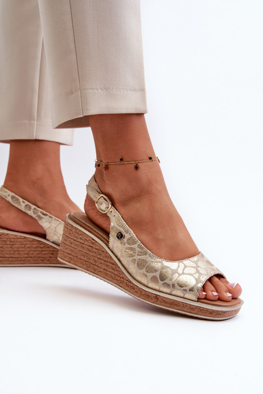   Platvormiga sandaalid Sergio Leone SK301 Kuldset värvi