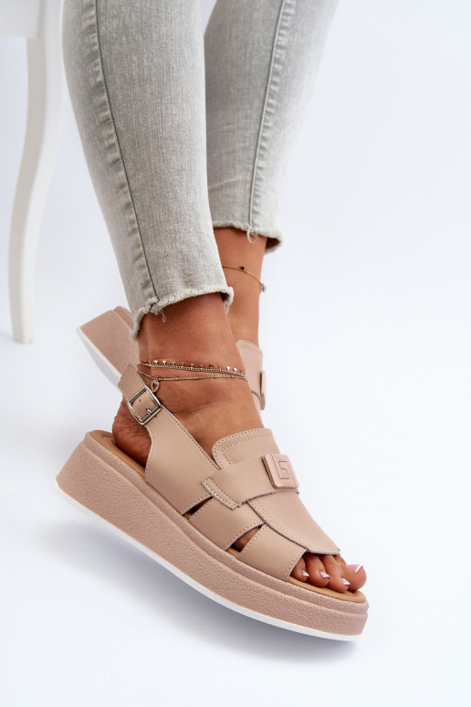 Naistesandaalid    platvormiga I Koturnie beeži värvi Vivitellia